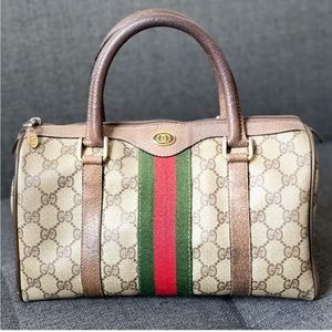 Gucci Vintage Sherry Line Canvas Bag
